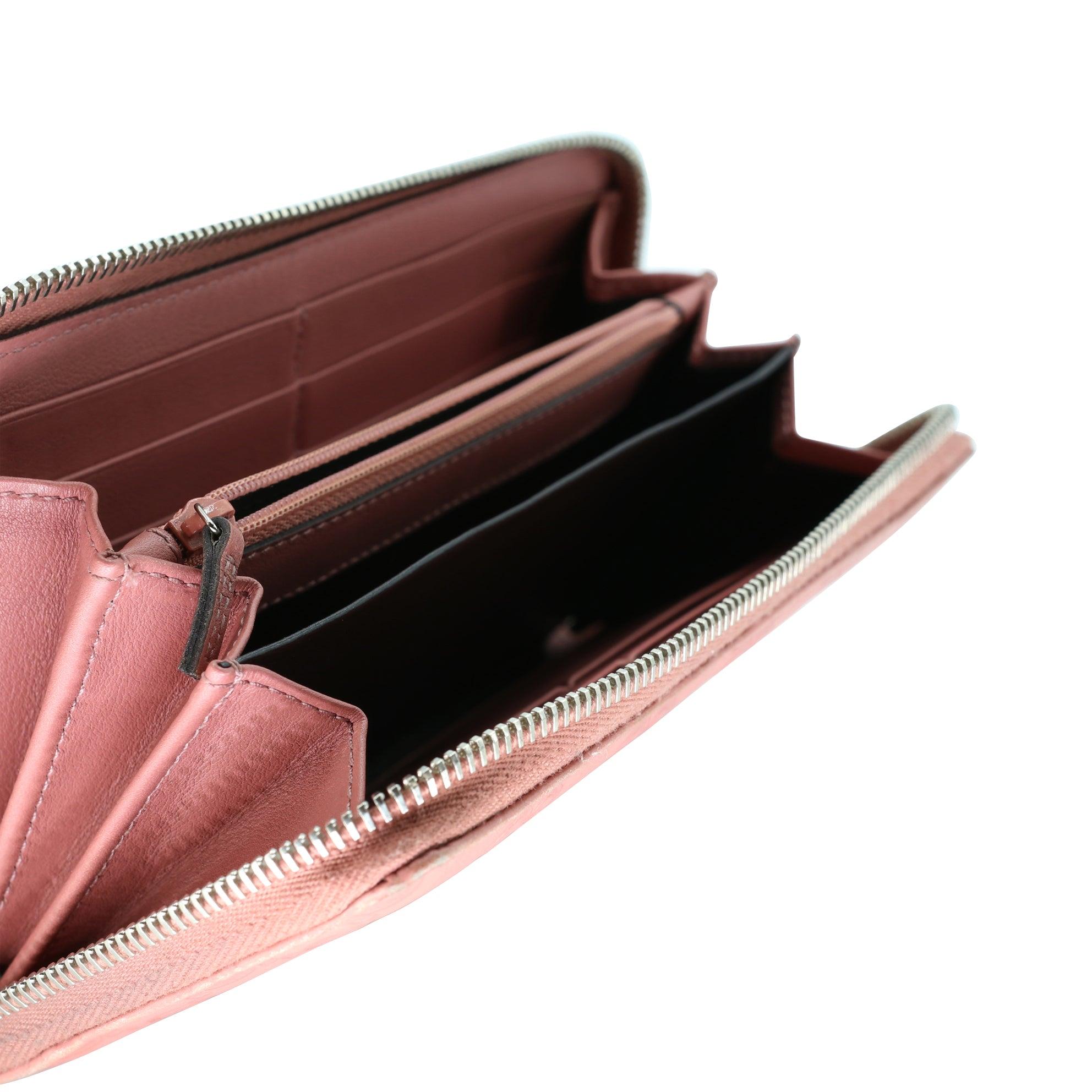 Portefeuille Gucci GG Guccissima en cuir rose avec fermeture éclair LV-W1110P-A003 Pour femmes en vente