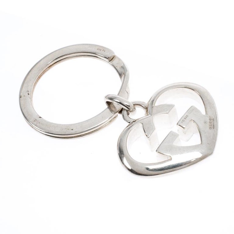 Gucci GG Heart Love Britt Silver Key Chain at 1stDibs