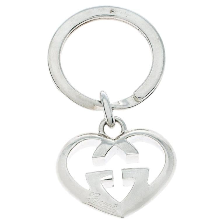 Gucci GG Heart Love Britt Silver Key Chain