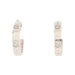 Gucci GG Huggie Clip-On Earrings 18k White Gold