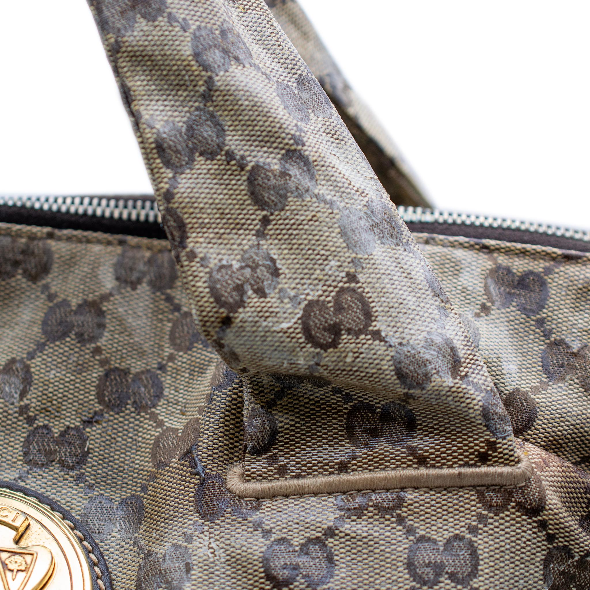 Women's Gucci Gg Hysteria Tote Beige Leather Ladies Handbag For Sale