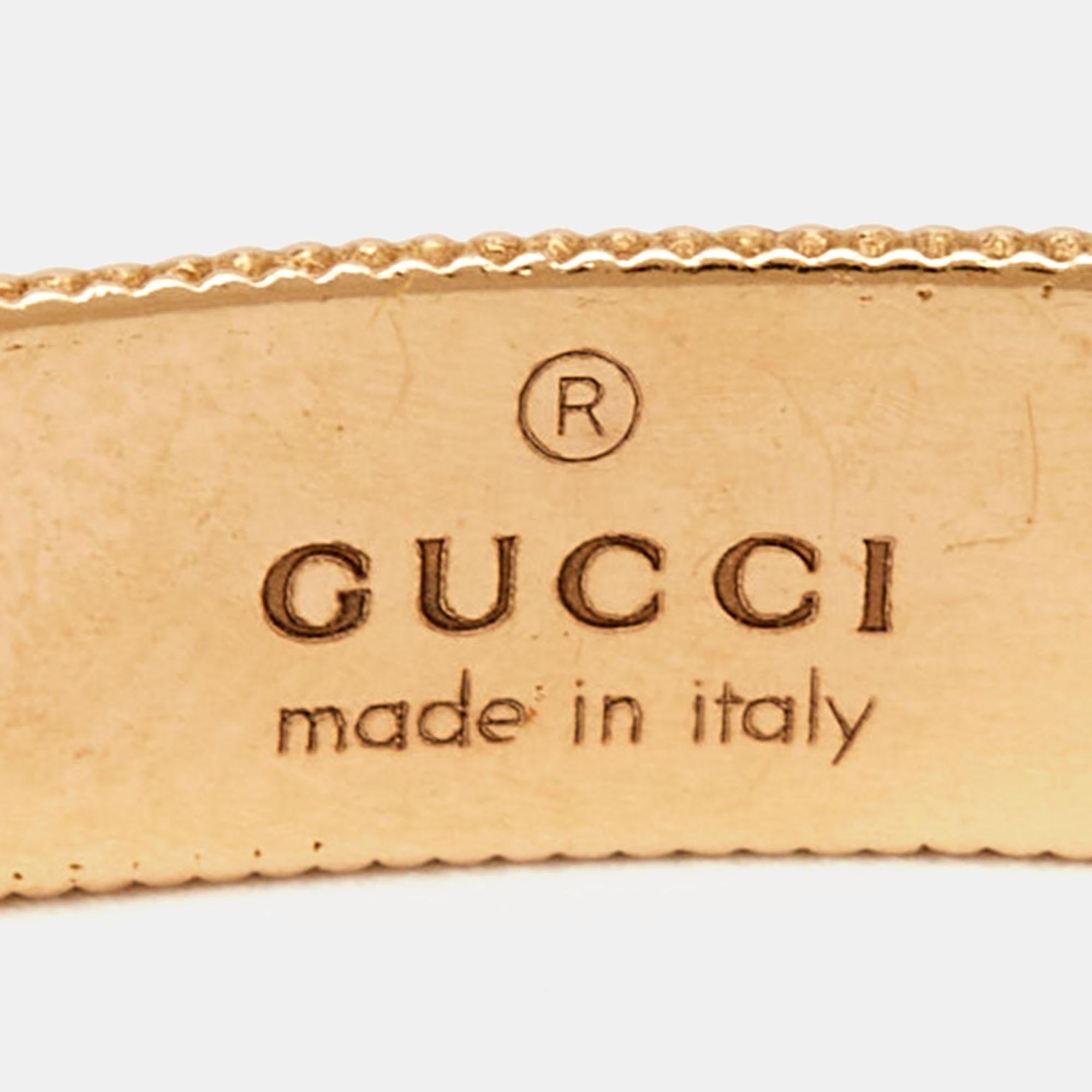 Gucci GG Icono Flor Esmalte Oro Rosa 18k Brazalete 16 Movimiento estético en venta
