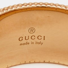 Gucci GG Icon Blossoms Bandeau large en or rose 18 carats émaillé, taille 53