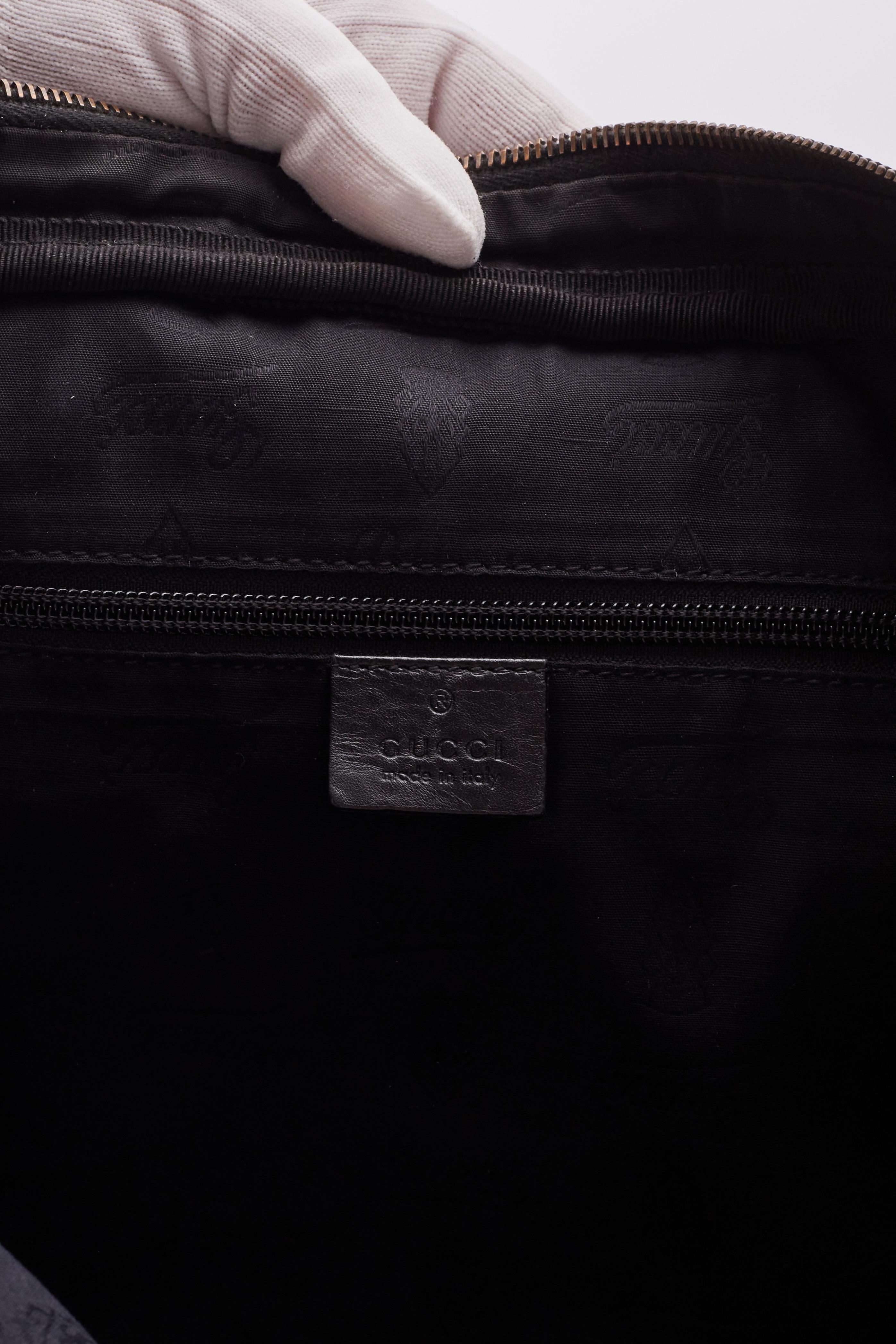 Gucci GG Imprime Schwarzes Aktentasche aus Segeltuch Groß im Angebot 6