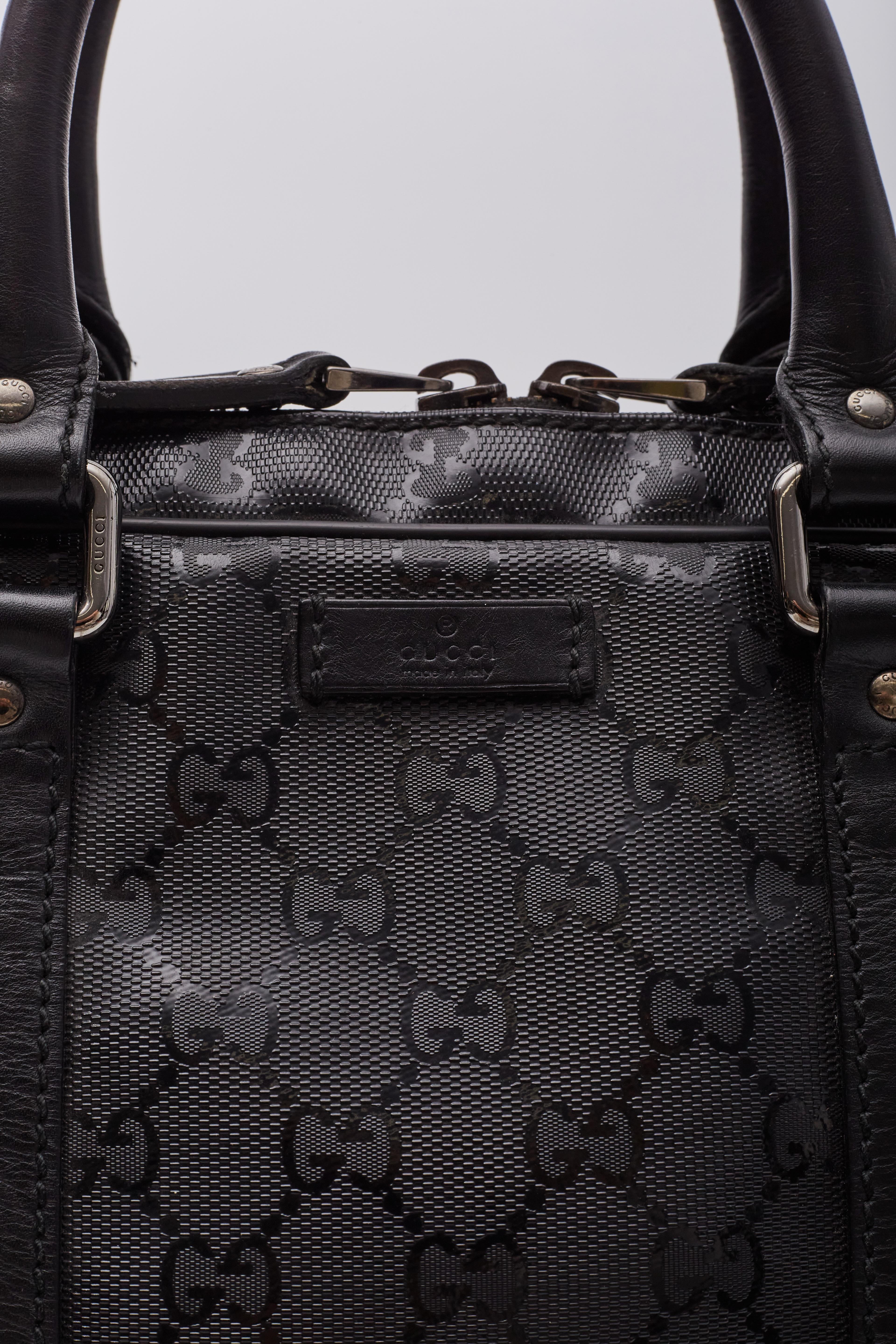 Women's or Men's Gucci GG Imprime Canvas Black Briefcase Large For Sale