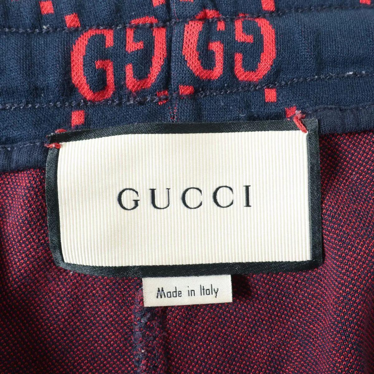 Women's Gucci GG Jacquard Cotton Track Pants Navy Blue x Red For Sale