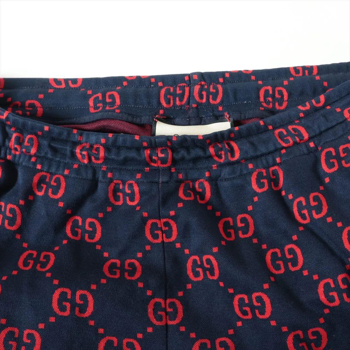 Gucci GG Jacquard Cotton Track Pants Navy Blue x Red For Sale 2