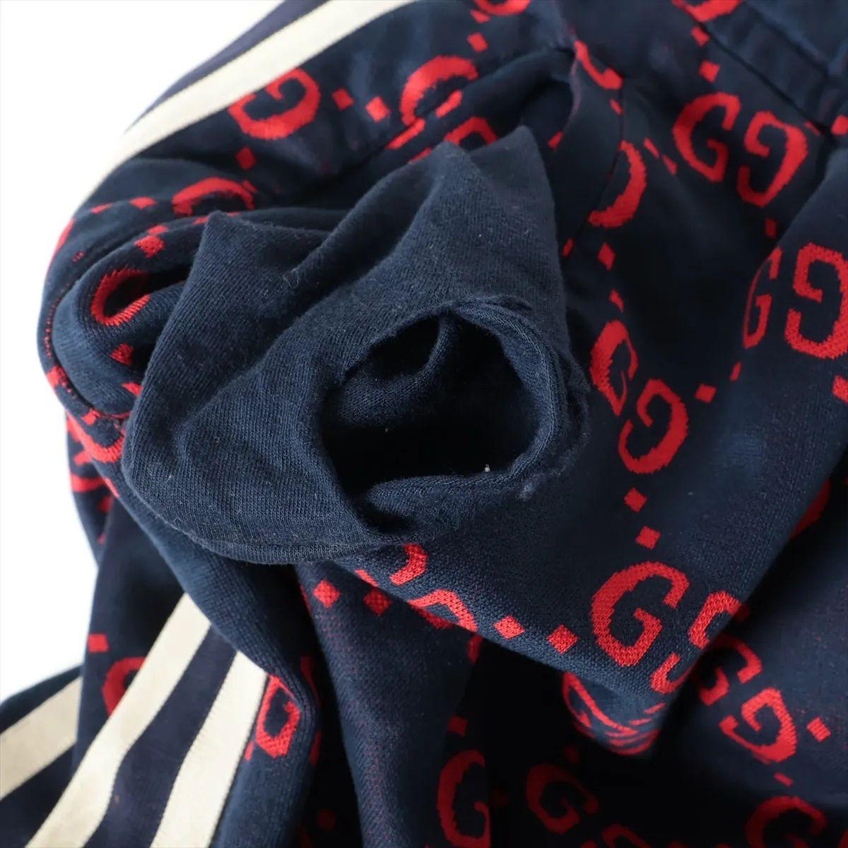 Gucci GG Jacquard Cotton Track Pants Navy Blue x Red For Sale 3