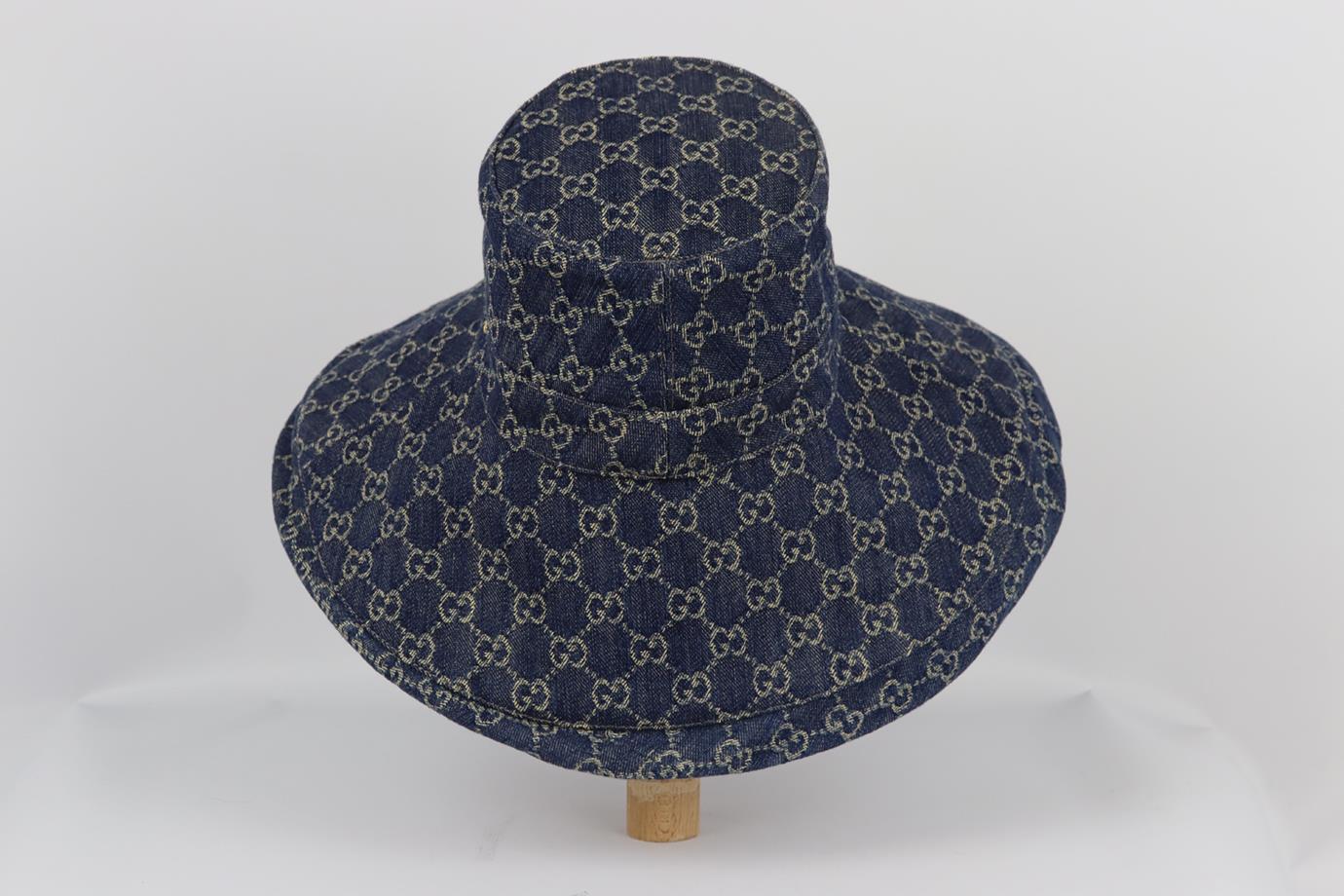 Women's Gucci Gg Jacquard Denim Hat Medium