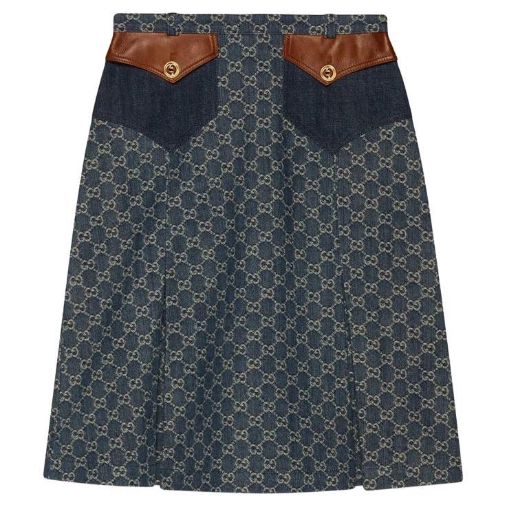 GUCCI wool G Square Wrap skirt black 40