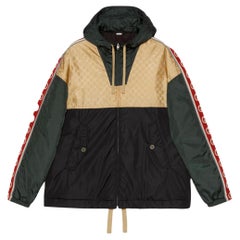 Gucci GG Jacquard Logo & Web Stripe Nylon Jacket