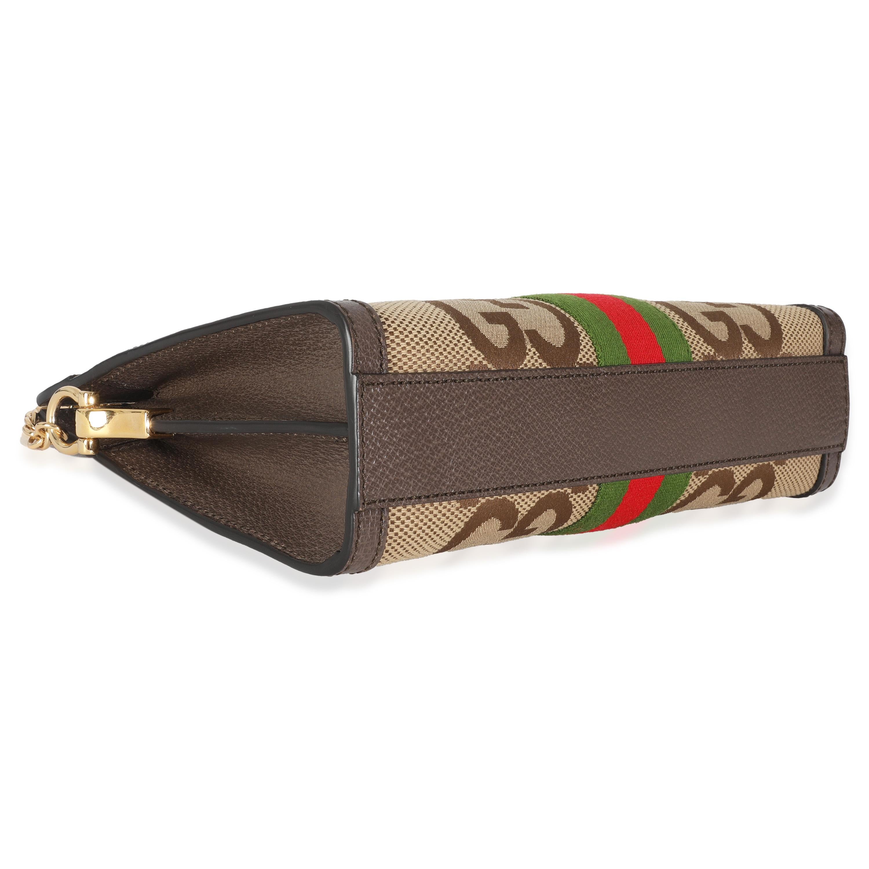 Women's Gucci GG Jumbo Dollar Calfskin Web Small Ophidia Chain Shoulder Bag For Sale