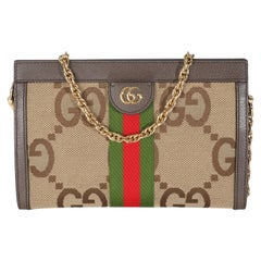 Gucci GG Jumbo Dollar Calfskin Web Small Ophidia Chain Shoulder Bag