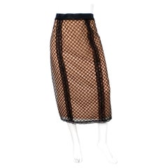 Gucci GG Falda Midi Bordada De Encaje Con Slip De Seda Adosable