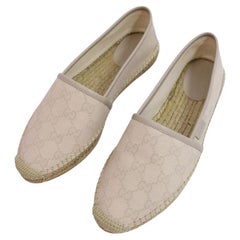 Gucci GG Leder und Canvas Espadrille Flats EU 38.5