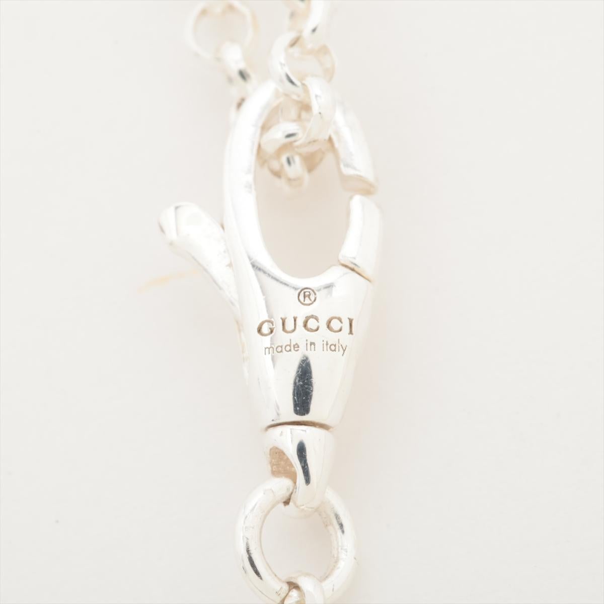 Gucci GG Logo Arabesque Necklace Silver For Sale 1
