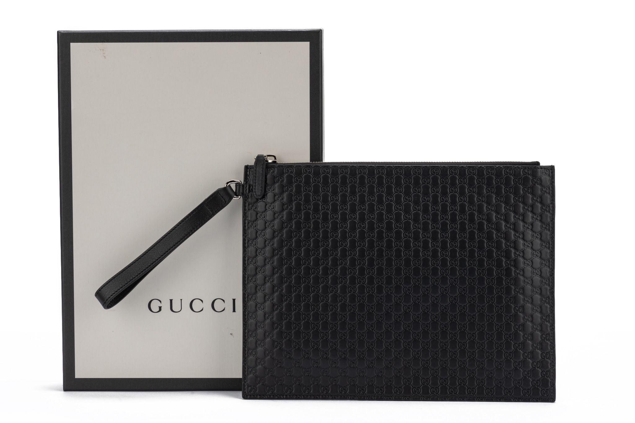Noir Gucci GG Logo Black Clutch NIB en vente
