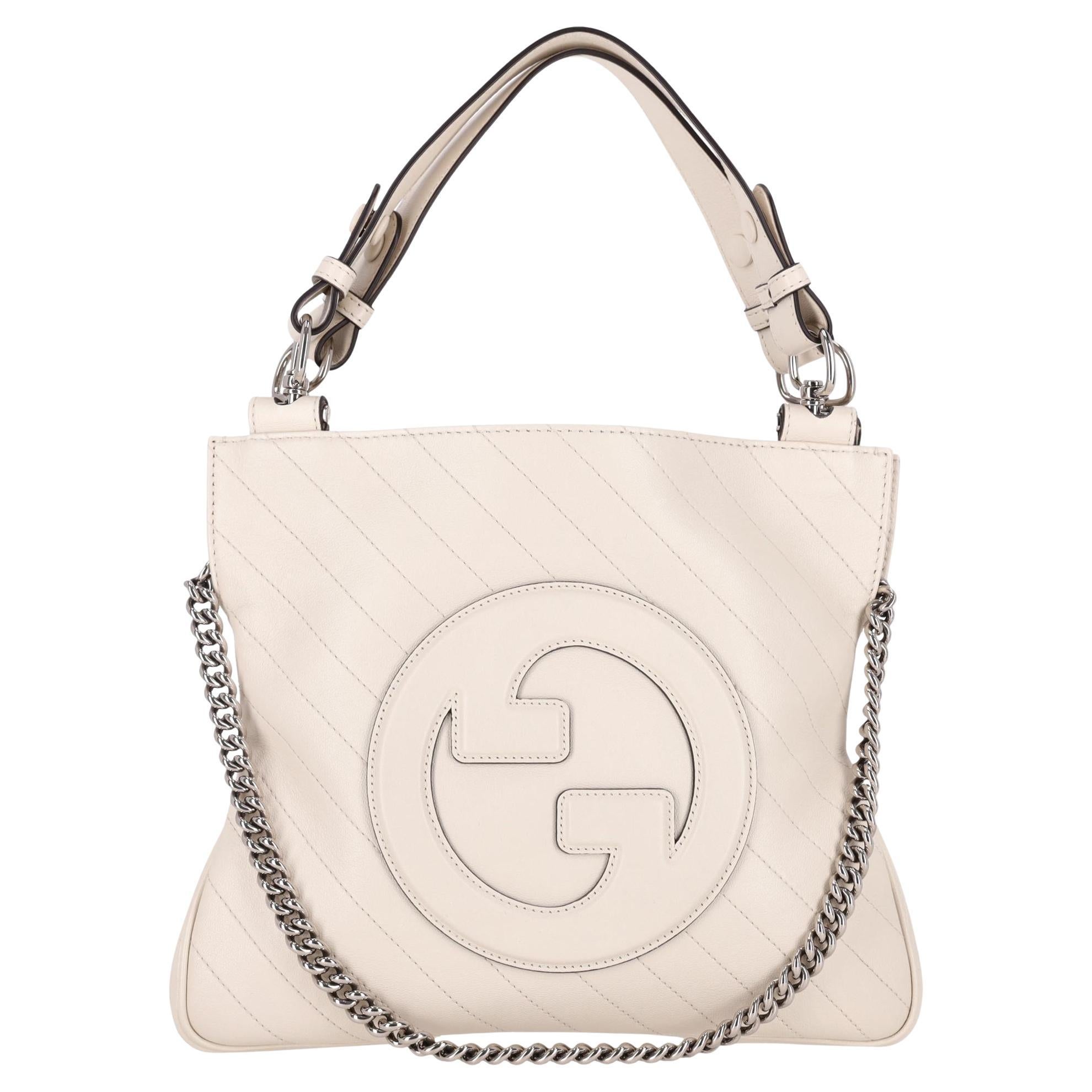 Gucci 
GG
 Logo Blondie Small Leather Tote Bag For Sale