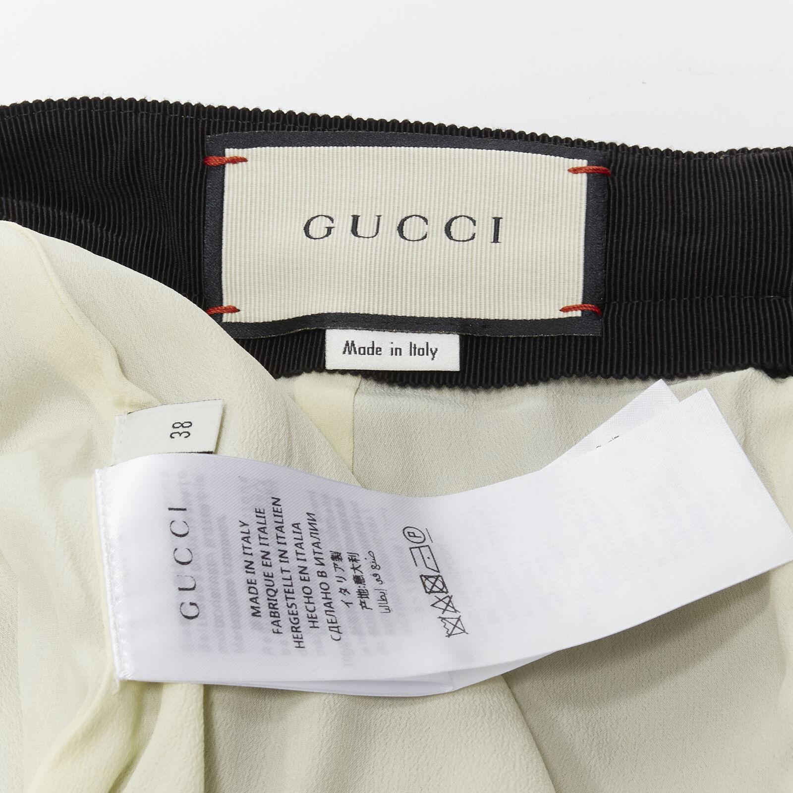 GUCCI GG logo button gold trim black tweed mini A-line skirt IT38 XS For Sale 3