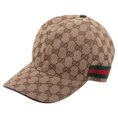 Gucci GG Logo Canvas Cap Beige Gucci GG Logo Canvas Cap Beige