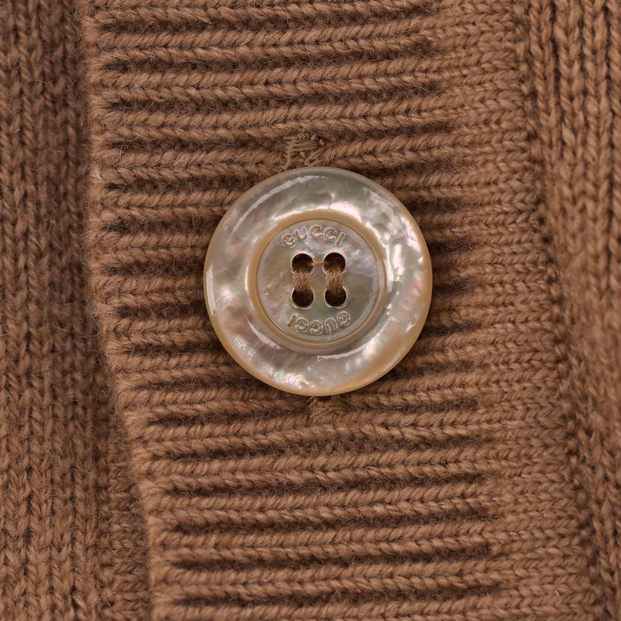 Men's Gucci 'GG' Logo Cashmere & Wool Cardigan With Mother-Of-Pearl Buttons