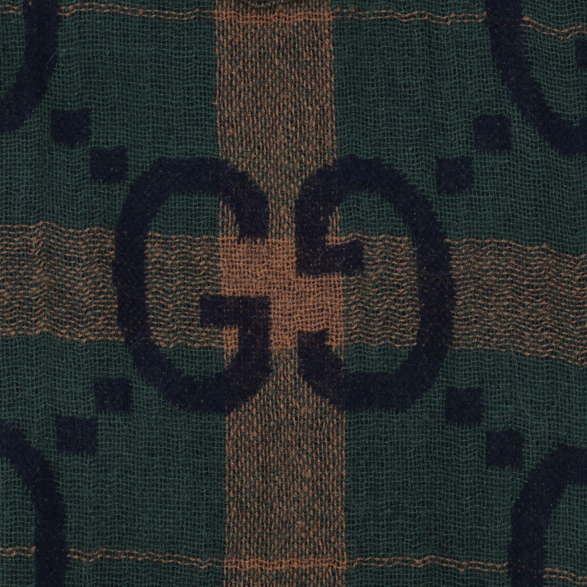 Men's Gucci 'GG' Logo Checked Wool Shirt For Sale