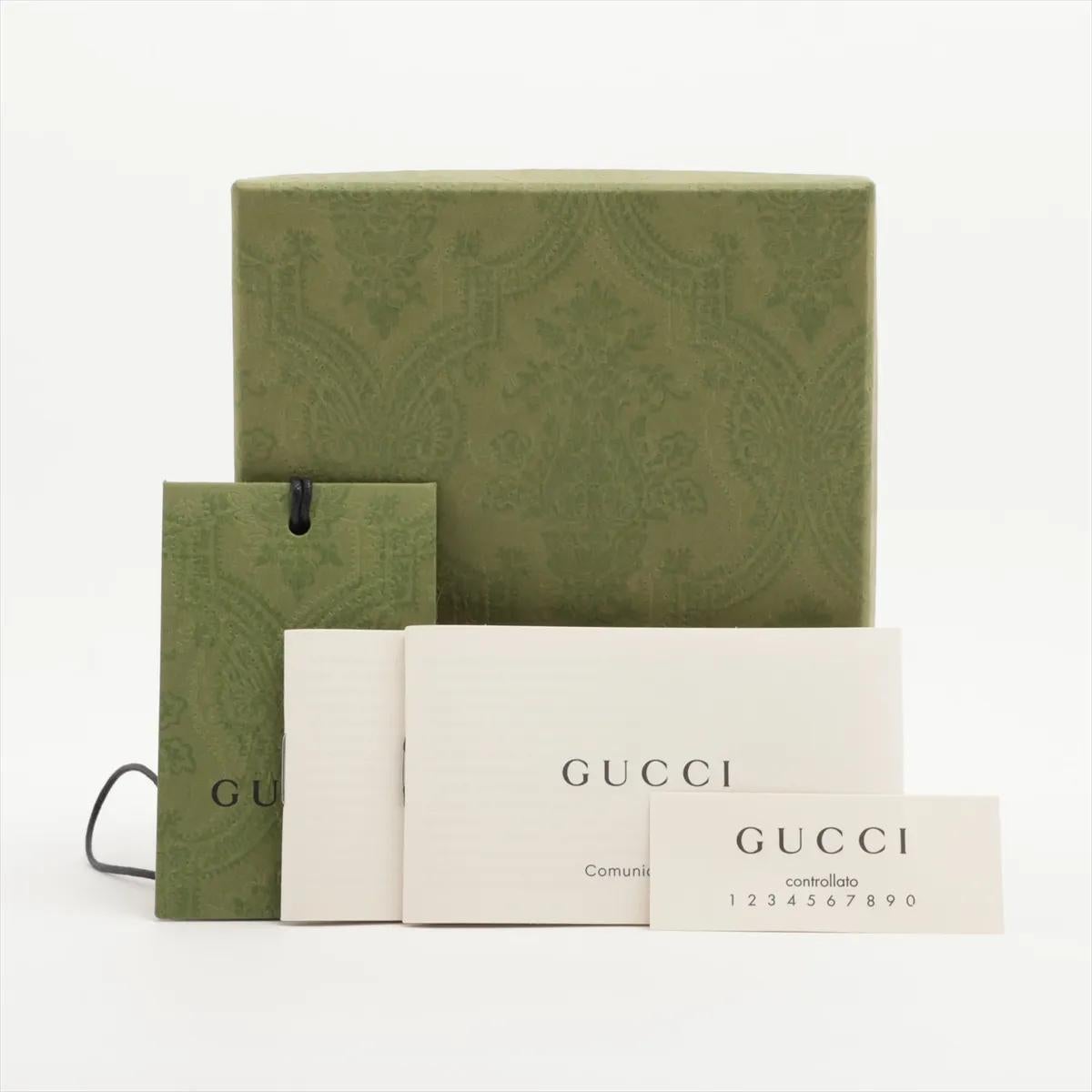 Portafoglio compatto in pelle goffrata GG di Gucci Giallo in vendita 8