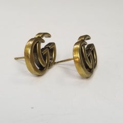 Gucci "GG" Logo Gold Plated Earrings