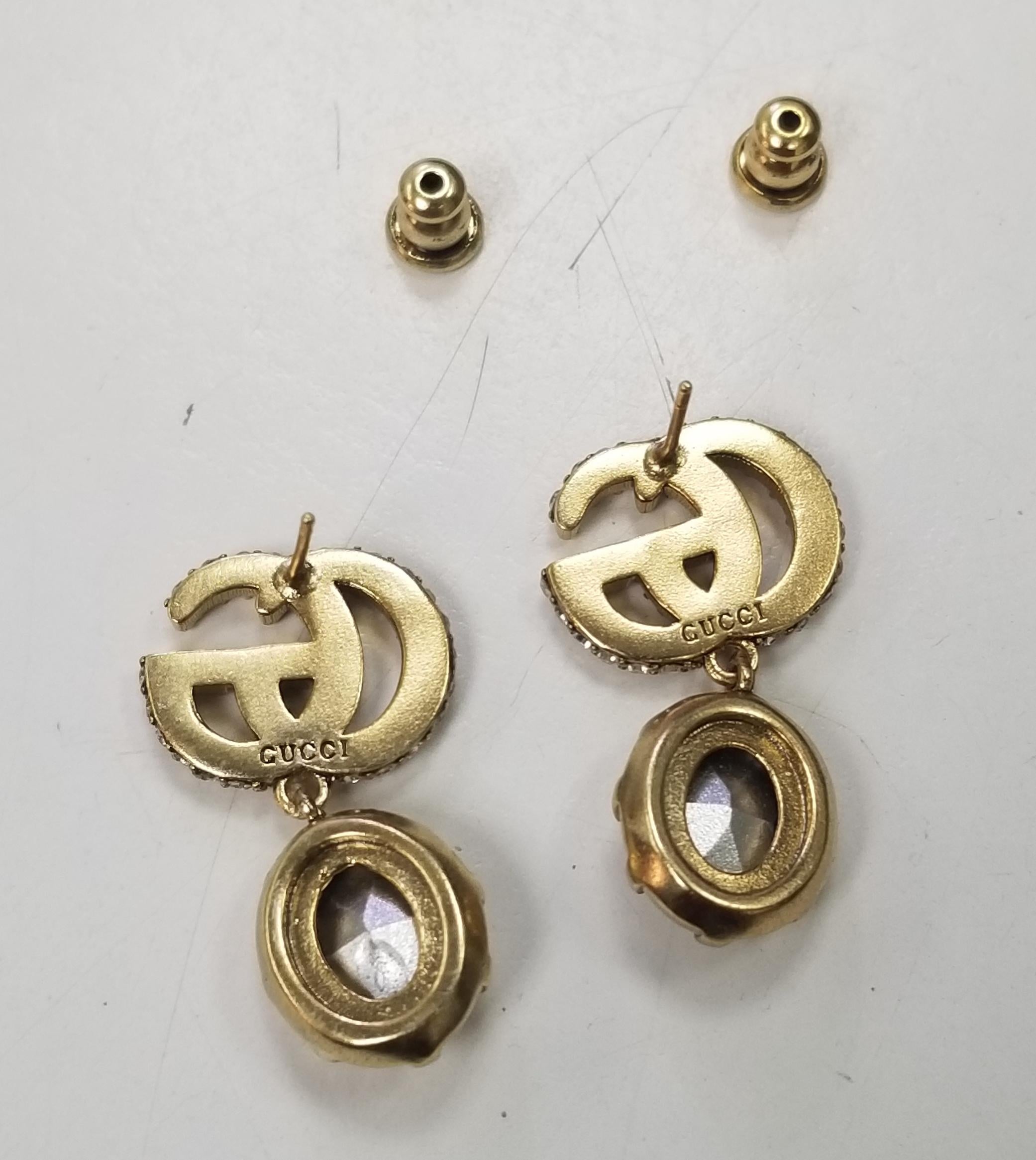gucci crystal drop earrings