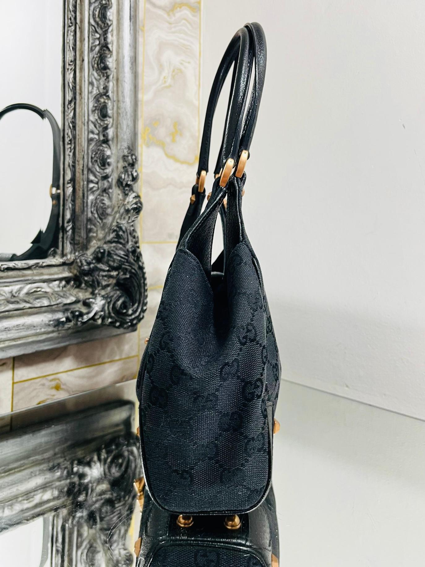 Gucci 'GG' Logo Jackie  Vintage Canvas & Leather Hobo Bag In Excellent Condition In London, GB