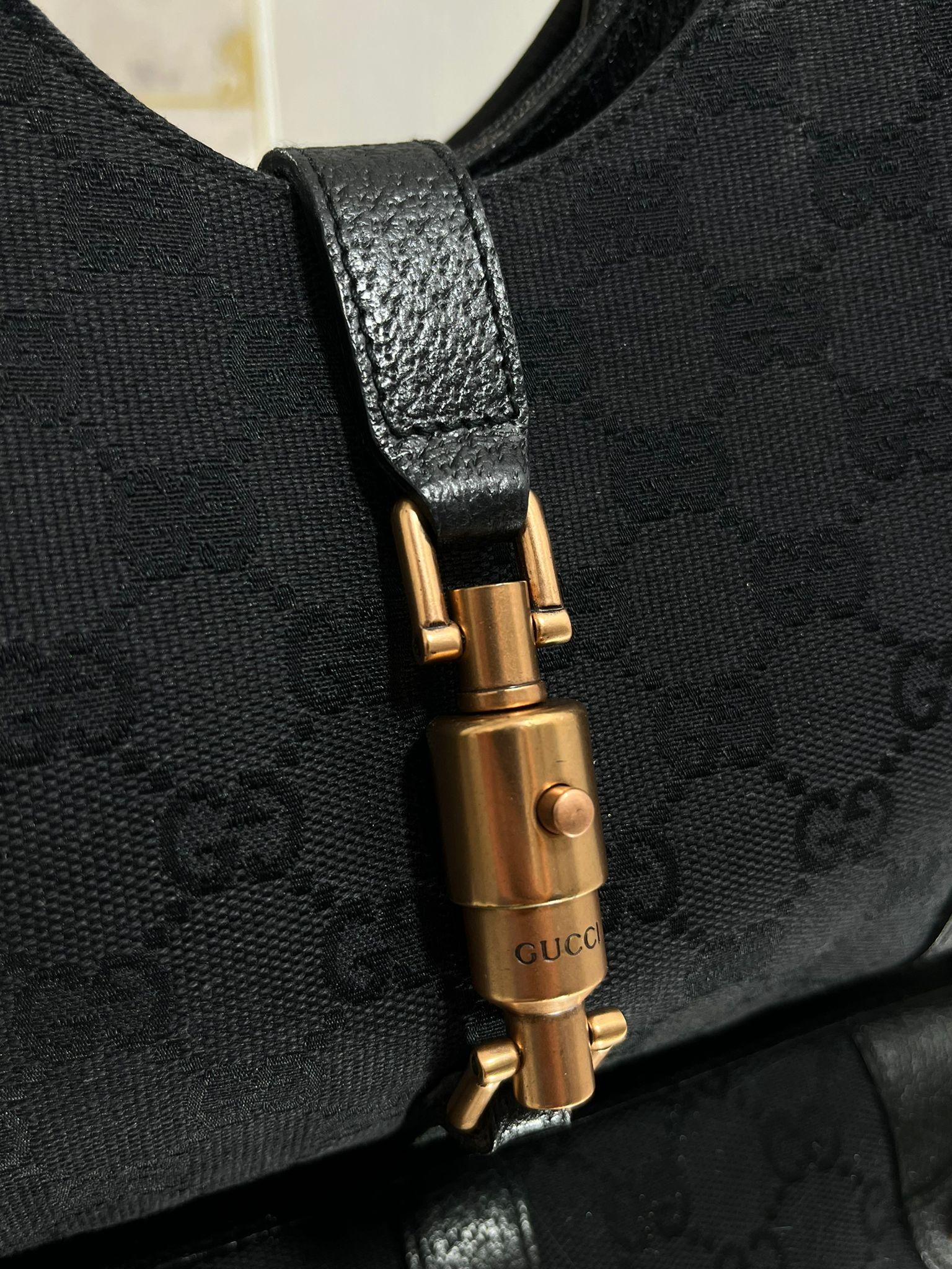 Gucci 'GG' Logo Jackie  Vintage Canvas & Leather Hobo Bag 2