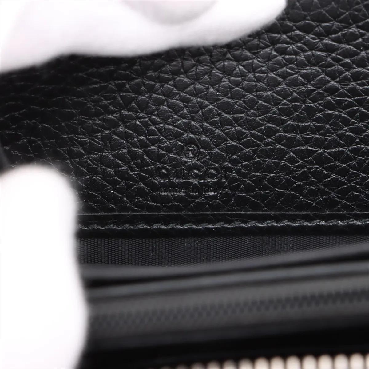 Gucci GG Logo Leather Zip Round Wallet Black in vendita 4