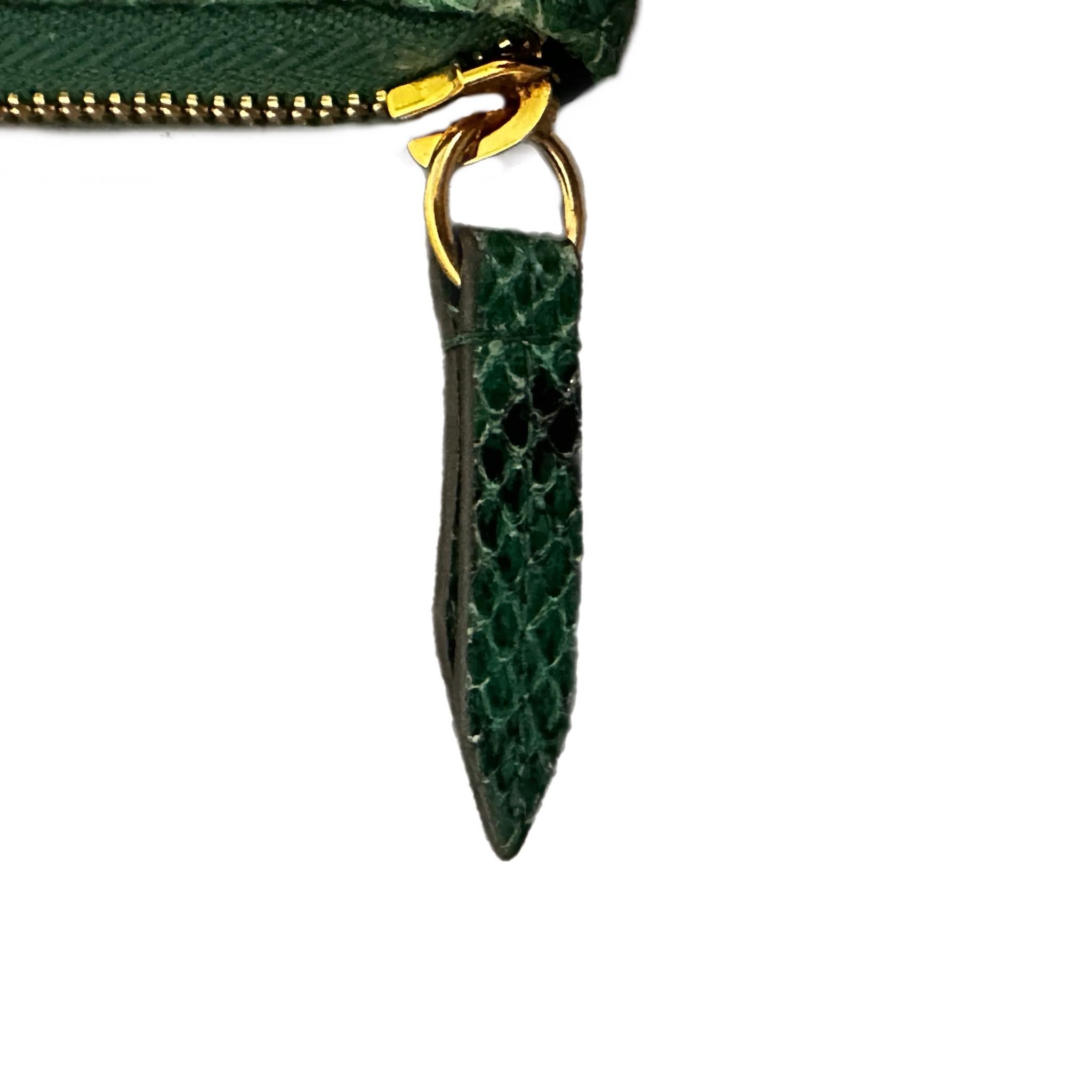 Gucci GG Logo Marmont Python Zip Long Wallet Green x Black 4