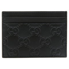 Gucci GG Logo Monogramm schwarzes Leder Herren-Kartenetui