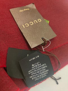 Gucci GG logo multicoloured wool scarf NWOT