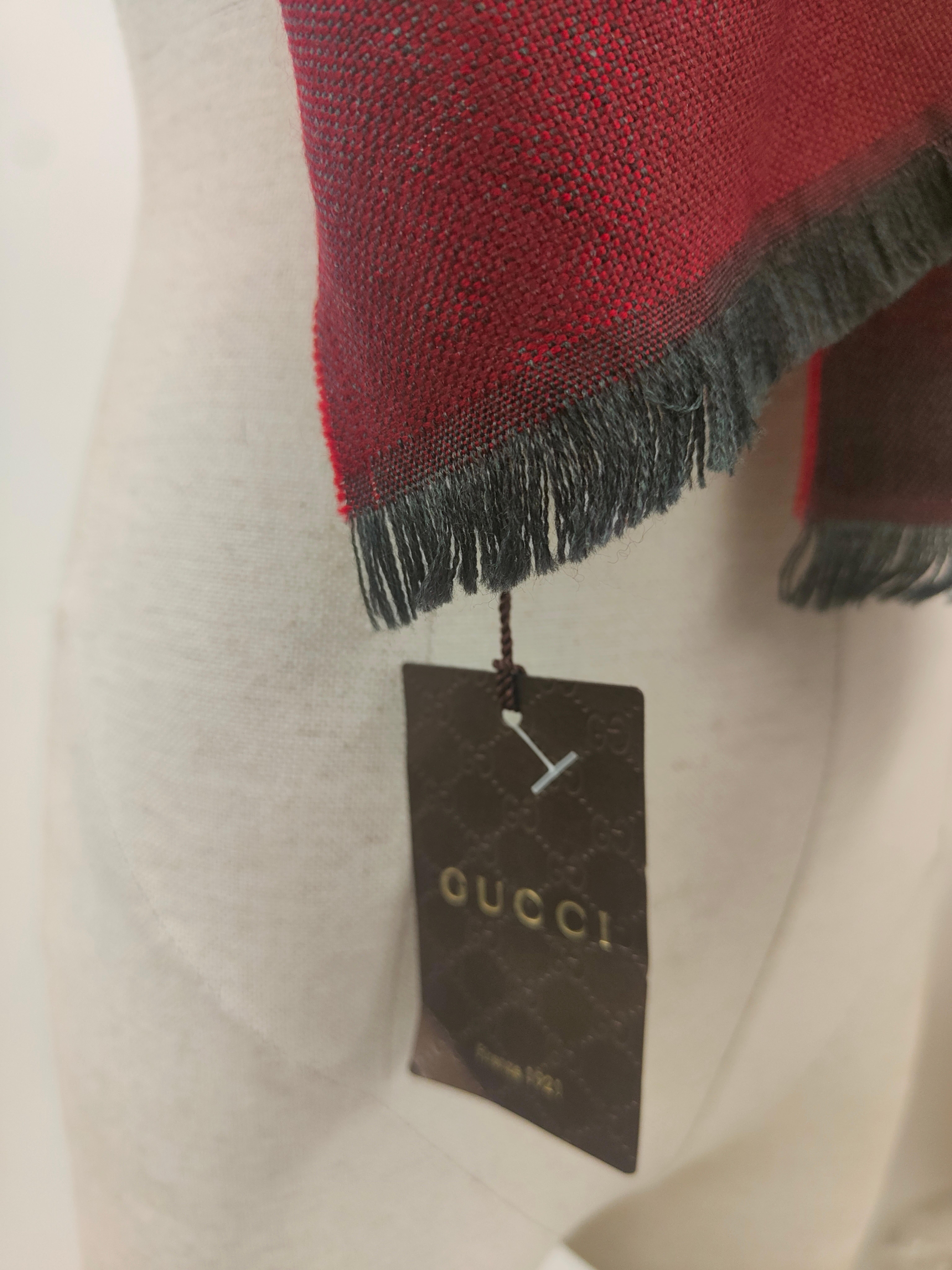 Gucci GG logo multicoloured wool scarf NWOT For Sale 1