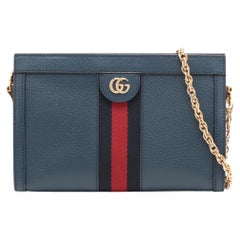 Gucci GG Logo Ophidia Chain Shoulder Bag Navy Blue * PREORDER *