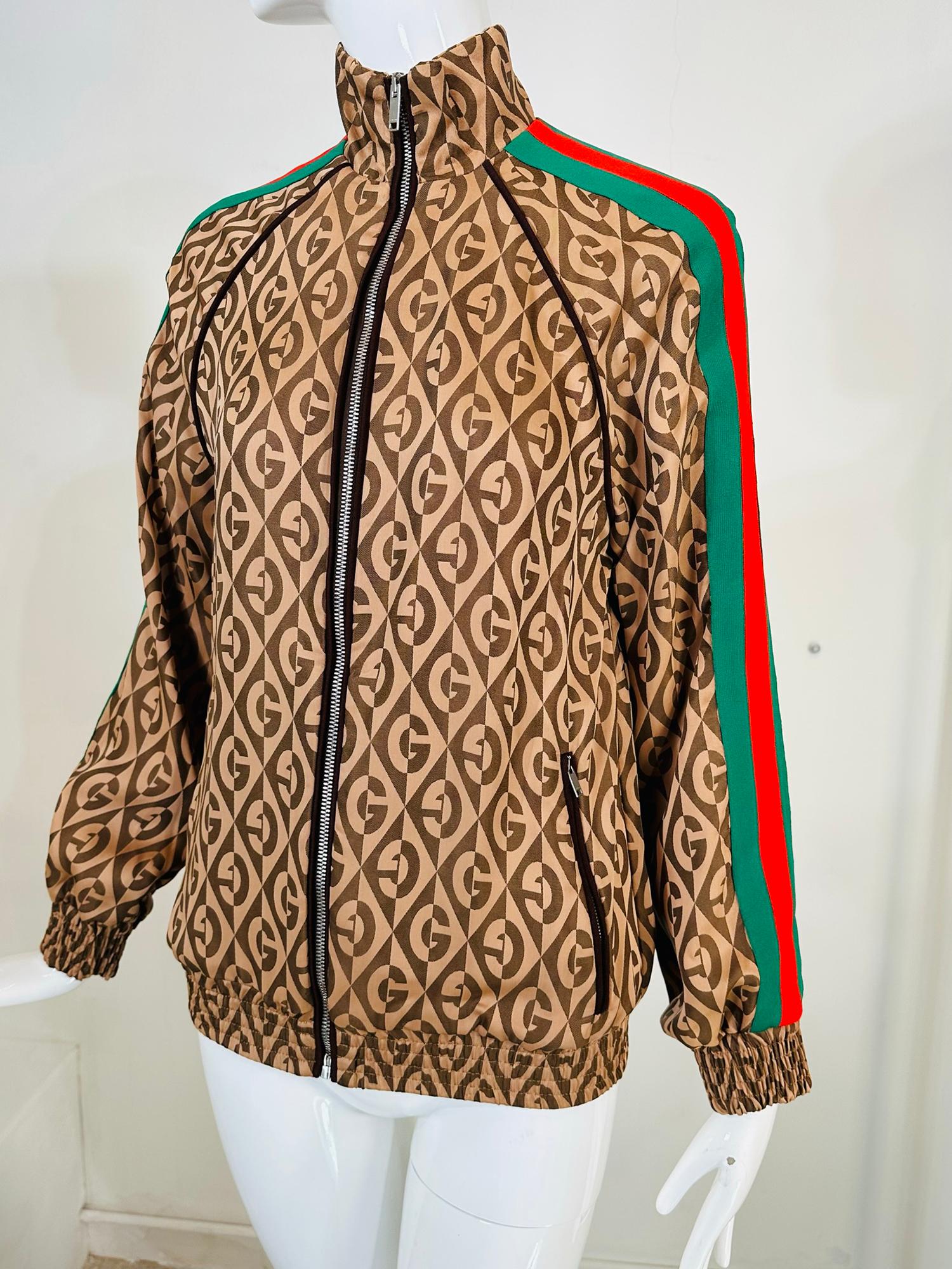 Gucci GG Logo Red & Green Web Tape Bomber Jacket XXS Unworn With Tags 4