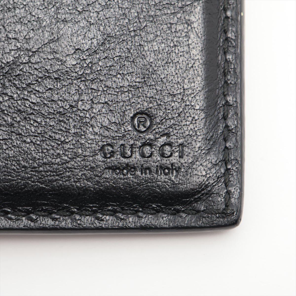 Gucci GG Logo Studs  Leather Compact Wallet Black 3