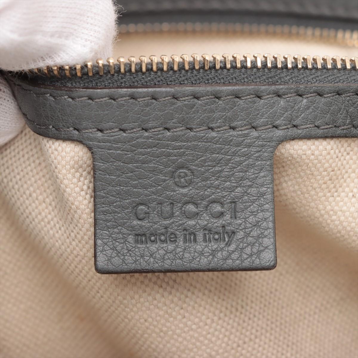 Gucci GG Logo Tassel Pelle Borsa a tracolla a due vie Marrone x Grigio in vendita 6