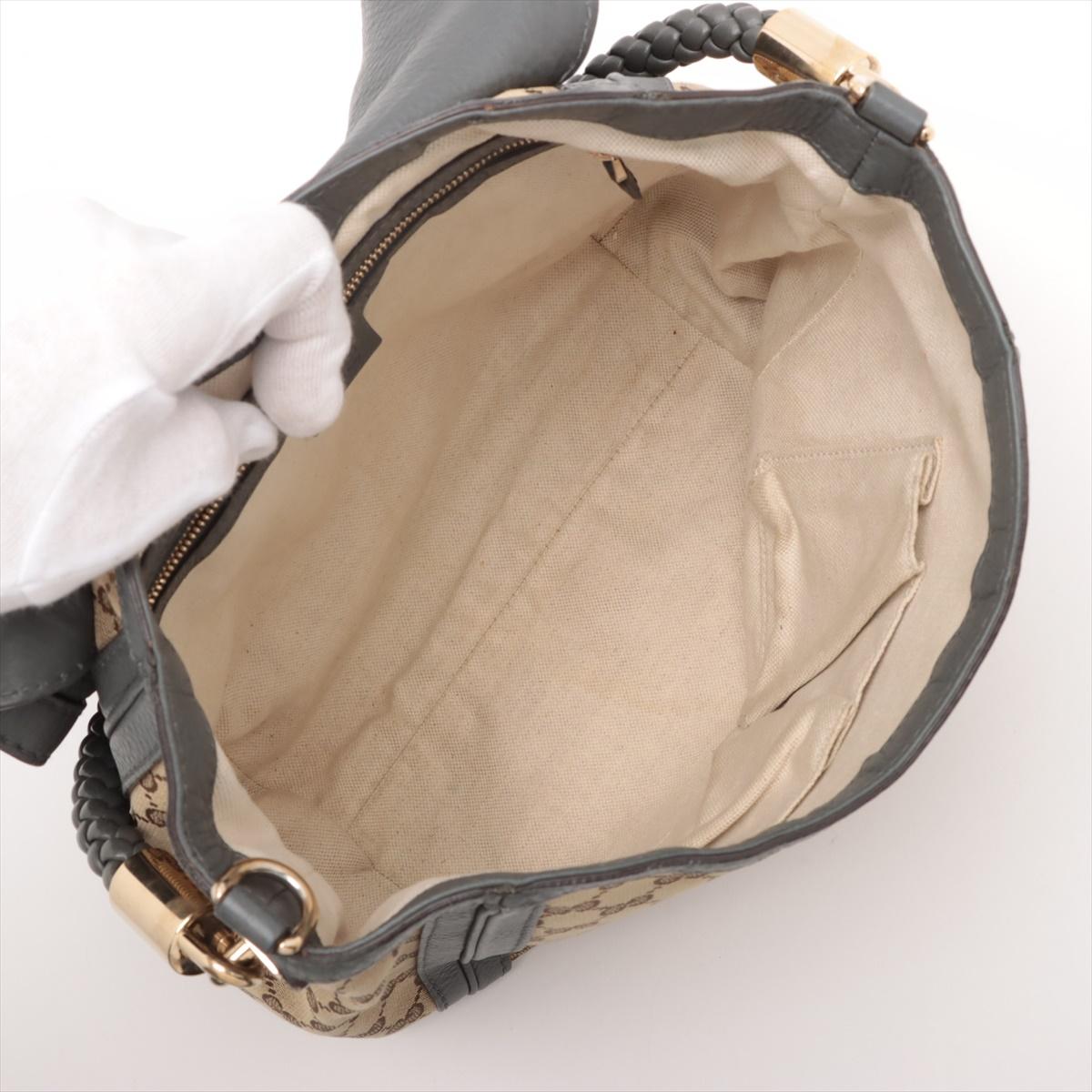 Gucci GG Logo Tassel Pelle Borsa a tracolla a due vie Marrone x Grigio in vendita 3