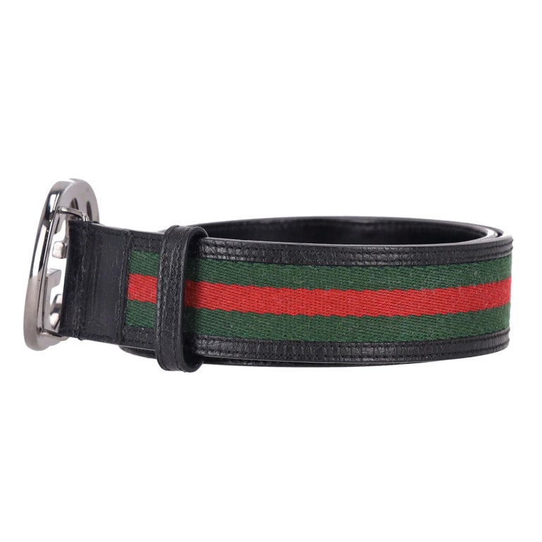 GUCCI “GG” Web Stripe Black Leather Belt-80cm ContactSheet-1_copy_3206b3a8-  main image 4