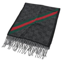 Sciarpa Gucci Logo GG in lana e alpaca, grigio