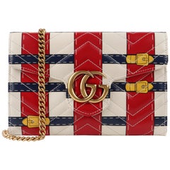 GUCCI GG Marmont 2017 Trompe L'oeil Calfskin Leather Crossbody Chain Wallet Bag