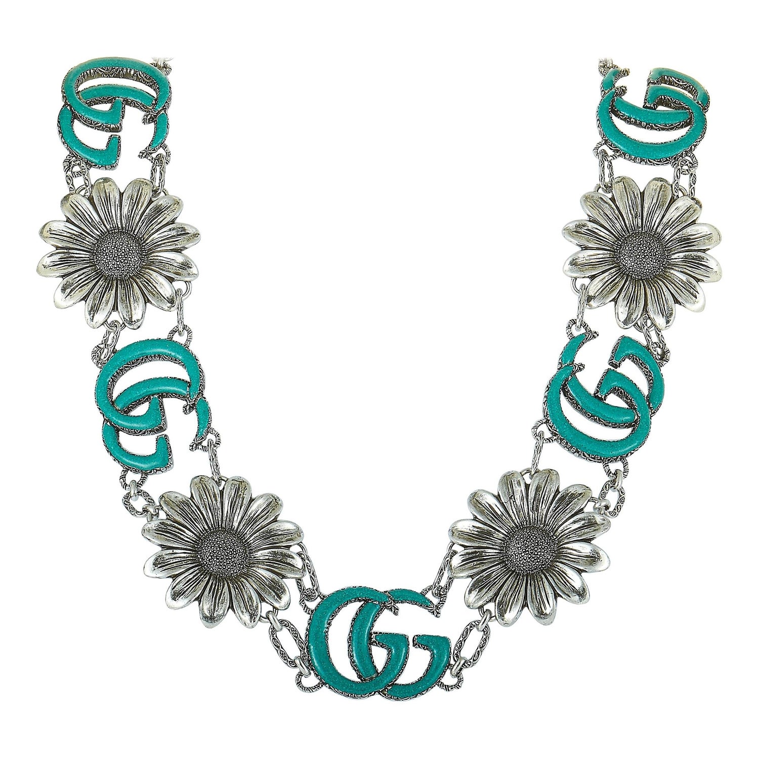 Gucci GG Marmont Aged Sterling Silver and Turquoise Resin Flower Motif  Necklace at 1stDibs | gucci turquoise necklace, gucci flower necklace,  gucci marmont necklace