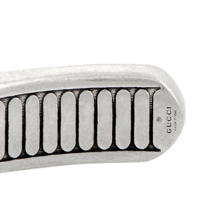 Gucci GG Marmont Aged Sterling Silver Double G Motif Cuff Bracelet at