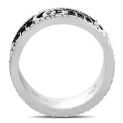Gucci GG Marmont Aged Sterling Silver Double G Motif Ring