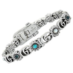 Gucci GG Marmont Aged Sterling Silver Turquoise Resin, Topaz and Mother of Pearl