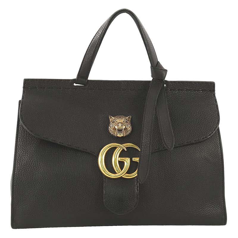 Gucci GG Marmont Animalier Top Handle Bag Leather Medium at 1stDibs