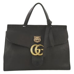 Gucci GG Marmont Animalier Top Handle Bag Leather Medium 